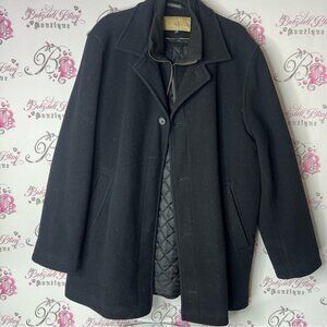 Roberto baroso coat jacket zip up and buttons Elegant Black Pea Coat for Men